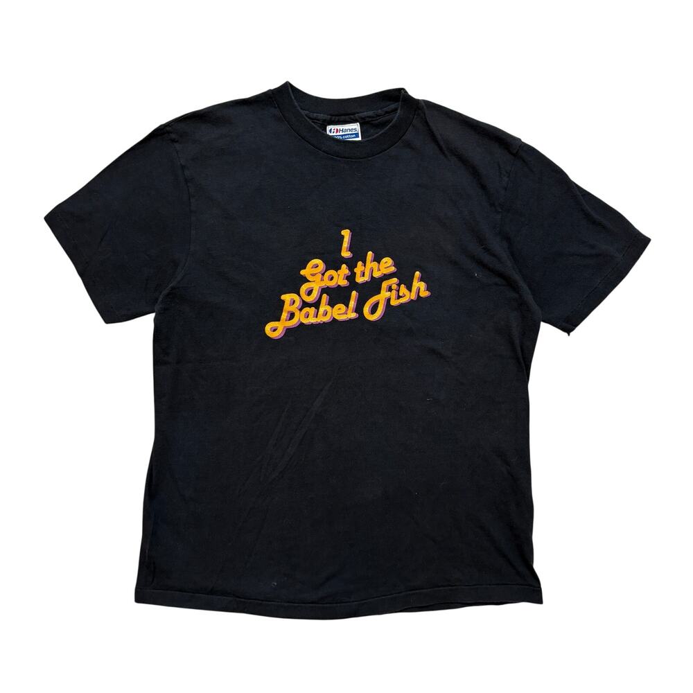 VTG 80's Hitchhikers Guide To The Galaxy Videogame Promo T-Shirt Black Men's M